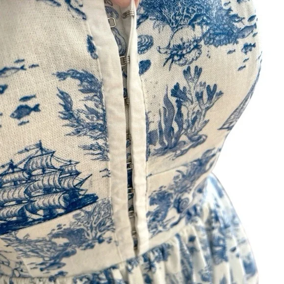 7 For All Mankind Marine Life Toile Dress NEVER WORN - Picture 4 of 14